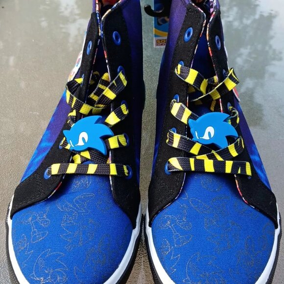NWT SONIC THE HEDGEHOG Boys Size 6 High-Top Sneakers Shoes Blue Sega - Picture 5 of 5